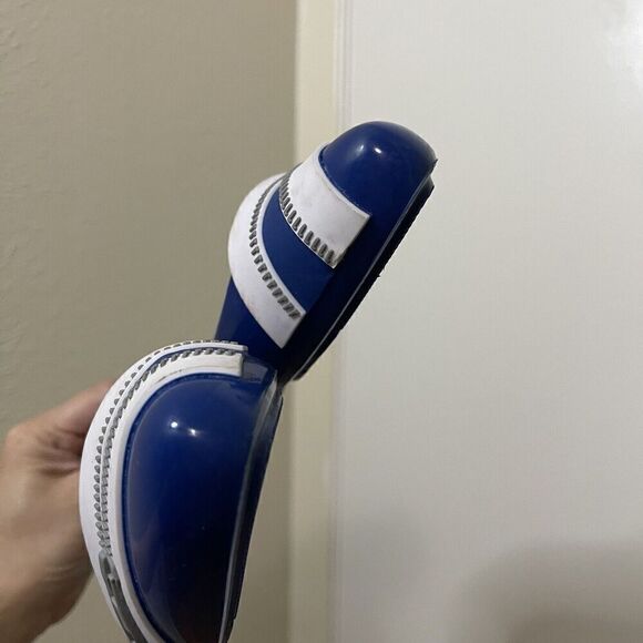 Melissa x Karl lagerfeld blue zipper rubber pointed toe flats size US 6 - Picture 7 of 7